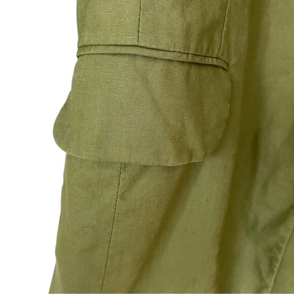 JH Collectibles green linen relaxed fit button closure blazer size US 10 - Picture 11 of 13